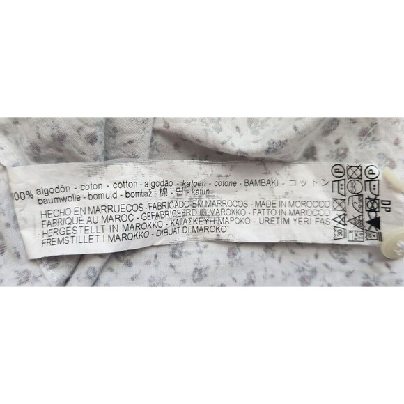 Zara Men's White and Navy Slim Fit Short Sleeve Shirt 100% Cotton Sz M - Picture 4 of 4